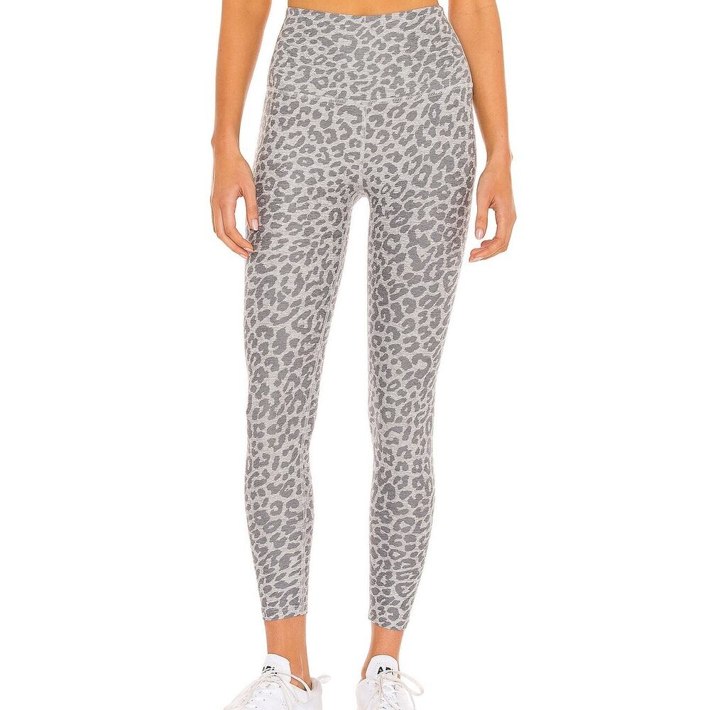 beyond yoga | gray spacedye caught in the midi 7/8 crop women's leggings sz L